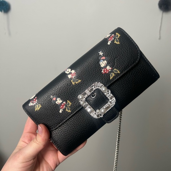 Kate Spade x Disney Minnie Mouse Black Clutch Bag with Chain Strap - Picture 10 of 13